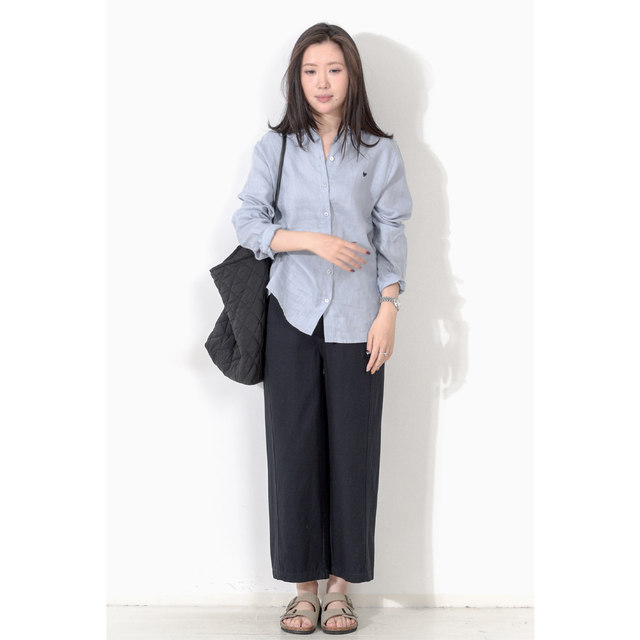 ເສື້ອຢືດ cardigan ແຂນຍາວສີ linen ງ່າຍດາຍແບບ Retro