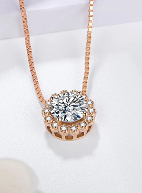 情人节礼物莫桑石银项链女999纯银正品高级设计感小众2023年新款