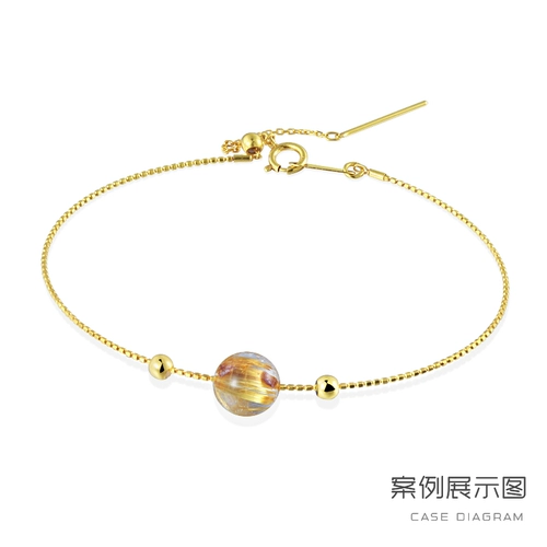 Нескользящий браслет из жемчуга, силиконовое ожерелье, золото 750 пробы