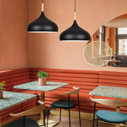 复古工业风餐厅吊灯个性单头吧台火锅店餐饮店铺商用黑白装饰灯具 - 图0