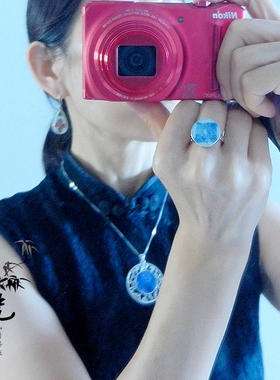 大清乾隆年制手工925银古瓷戒指