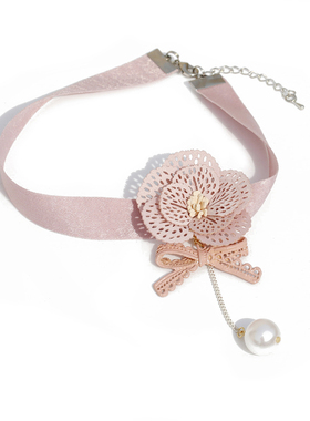 2020热卖叶子花朵珍珠个性首饰颈链公主时尚晚会轻奢女锁骨项链