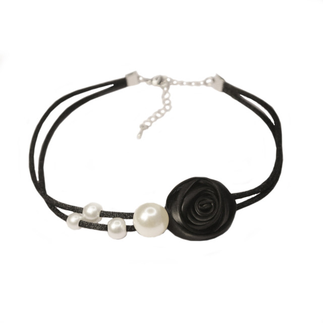 Bubble Pearl Necklace Rose Flower Clavicle Neck Choker Small Fragrance Style Neck Collar New Accessories