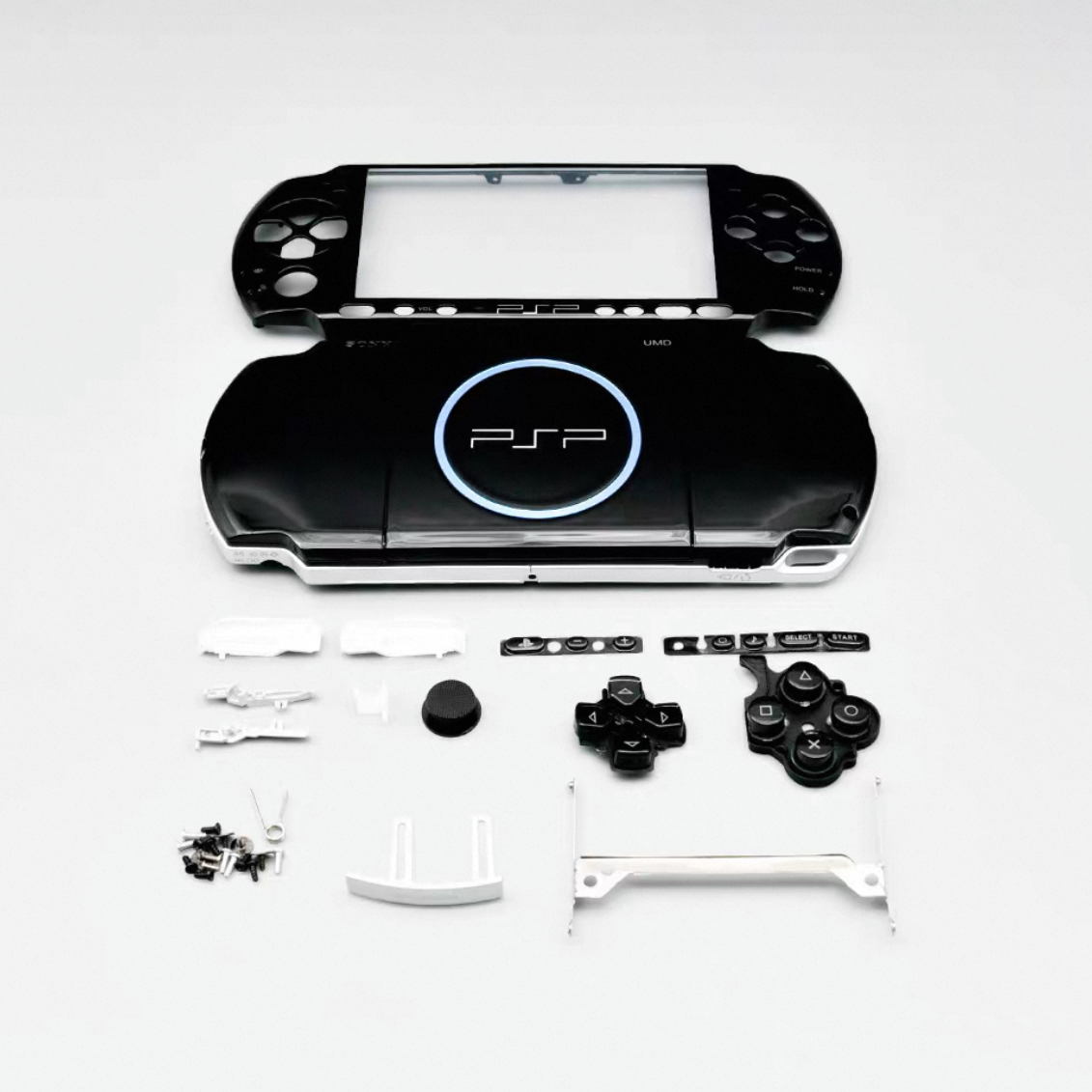 PSP3000主机壳 PSP2000游戏机外壳 维修换壳 黑白蓝红送工具教程 - 图0