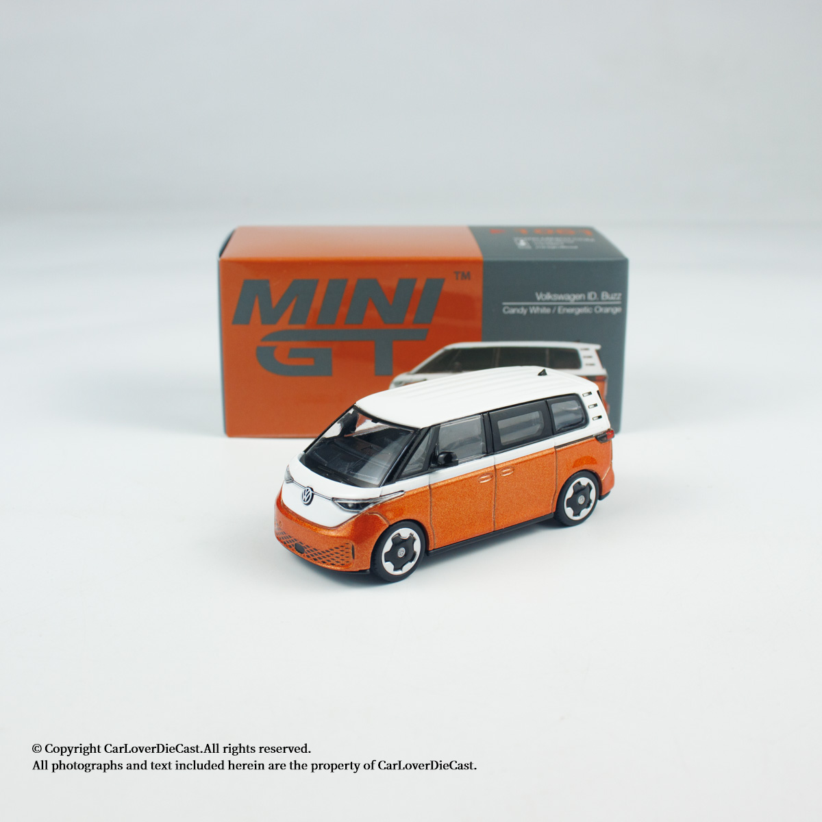 minigt车模1:64大众ID.Buzz面包车白橙涂装巴士模型收藏展示1061 - 图0