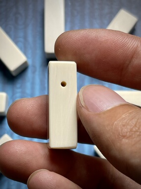 猛犸牙纯天然冰料一字三通小印章文玩配饰108长串手串百搭