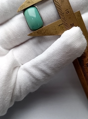 湖北天然原矿绿松石 s925银镶嵌活口戒指宽
