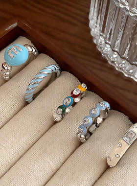 小迷人日韩新款蓝戒指/指环