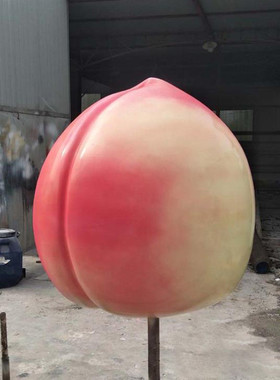 热销现货玻璃钢仿真公园雕塑树脂彩绘水果模型户外桃子农场绿地摆