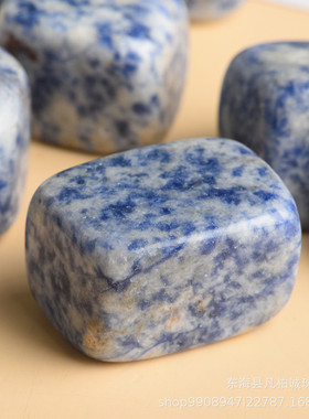 热销天然蓝点方块石diy消磁净化石水晶摆件大颗粒碎石鱼缸装饰