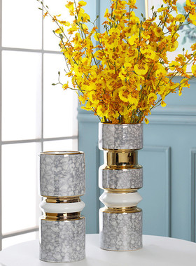 热销现代简约创意陶瓷花瓶摆件客厅酒柜干花软装插花瓶饰品批发