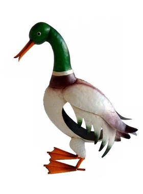 别墅草地动物鸭子庭院雕塑彩绘落地田园公鸡户外铁艺家居装饰摆件