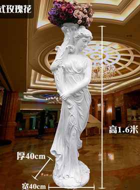 发光落地人物玻璃钢石膏像雕塑婚礼门厅花园欧式天使女神装饰摆件