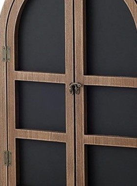 美式乡村复古做旧假窗黑板立体置物隔板架咖啡服装店墙面装饰壁挂