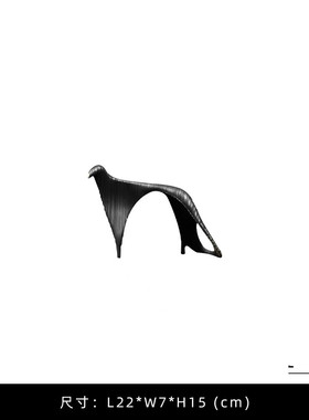 现在新中式金属抽象动物书房创意摆件样板间儿童房客厅艺术软装饰