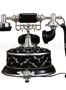 热销仿古电话机厂家批发欧式电话机座机 美式古董镶钻仿钻复古电