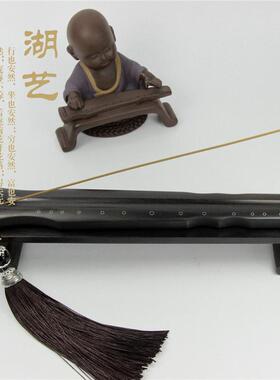 香具黑檀木紫光檀批发義古琴式香炉香座镶嵌银丝长款香插伏