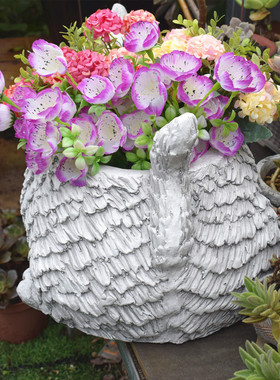 花园庭院猫摆设多肉植物创意可爱花盆植物盆栽大码阳台装饰花盆