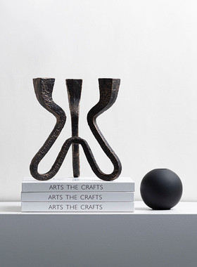 热销金属s型烛台摆件餐厅民宿酒店样板间售楼处电视柜复古家旧客