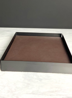热销装饰方形金属皮革垫收纳托盘化妆台首饰现代简约托盘客厅家居