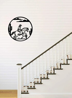 艺术品属墙壁艺术西部牛仔跑马壁挂马金全新客厅/家居装饰