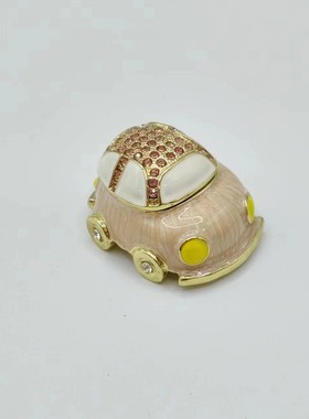 抖音新款欧美风格珐琅闺蜜礼品小汽车饰品盒摆件送女友彩