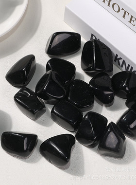 厂家供应天然黑曜石批发碎石鱼缸装饰花盆摆件装饰画配件水晶水晶