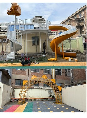 大型游乐设备幼儿园滑梯造型不锈钢门头景观架廊油漆雕塑厂家直销