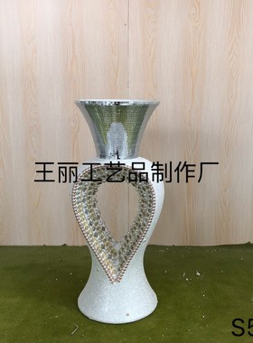 欧式时尚玻璃钢落地花瓶花盆摆件景观别墅时尚花器婚庆烛台装饰品