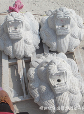 壁挂龙头雕塑动物喷水景观流水摆件吐水石雕龙头厂家