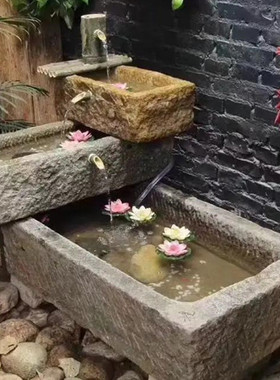 农村老石槽水槽阳台户外洗手盆水景青石牛槽马槽猪槽花盆老石槽