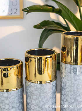 热销厂家直供创意陶瓷花瓶摆件_陶瓷花瓶卧室装饰客厅三件套