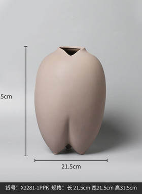 temu爆款素色极简大肚釉面陶瓷花瓶摆件家居花器装饰品样板间