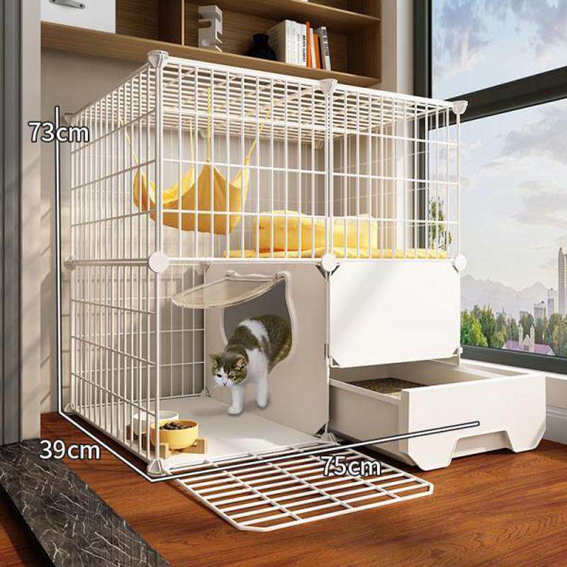 猫笼子猫砂盆家用厕所一体室内不占地小型猫窝自由空间猫别墅,淘宝优惠券,粉丝福利购,淘宝优惠卷