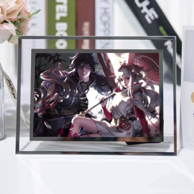 王者荣耀水晶李信公孙离合影王者荣耀水晶相框定制照片摆件送男女朋友生日礼物