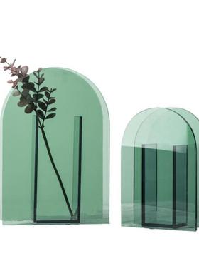 热销现代轻奢房间饰品家居玻璃气泡水晶插花器摆件样板软装电视柜