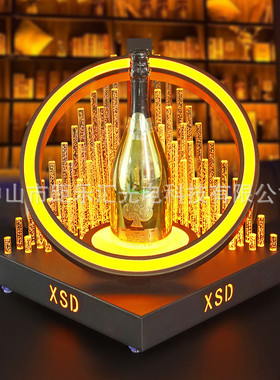 酒吧创意发光酒座不锈钢夜店酒水展示架黑桃a香槟ktv洋酒xo酒架