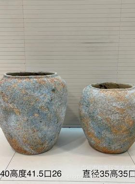 花器陶瓷新中式花瓶陶罐酒店别墅样板房民宿摆件复古装饰插花花盆