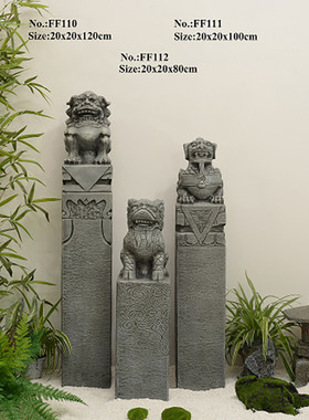 石雕石灯庭院仿古拴马桩石户外新中式复古园林灯做旧栓马柱青龙石