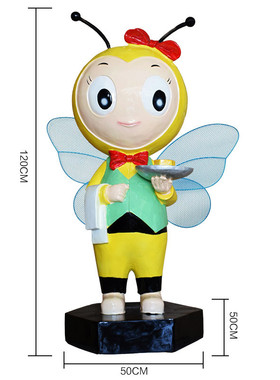 卡通花蜜蜂摆件户外公园玻璃钢雕塑幼儿园商场展馆装饰树脂工艺品