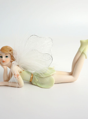 草籽春天少女粉色花仙子精灵天使娃娃工艺品摆件汽车装饰树脂家居