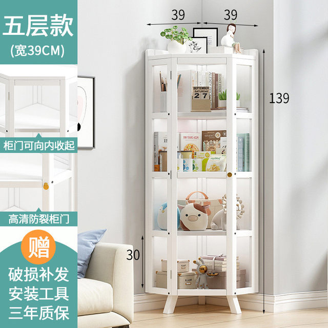 Corner storage rack floor-to-ceiling wall corner cabinet household white triangle cabinet living room corner storage rack