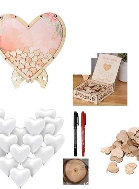 批发木制工艺品装饰品结婚签名签到台木制婚庆派对爱心桌面摆件