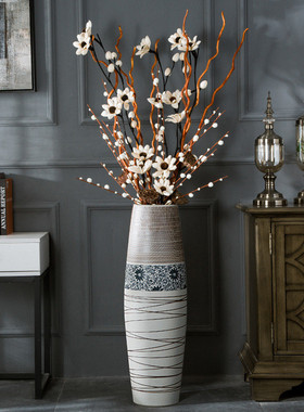 花器摆件客厅插花欧式简约现代家用创意摆件装饰大号北欧落地花瓶