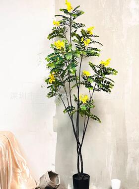 仿真装饰摆件绿植室内落地假树槐花园林造景假绿植盆栽槐花树