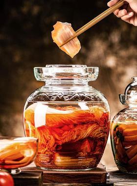 热销泡菜缸罐缸玻璃老式家用四川咸菜腌菜酸菜坛子加厚带盖密封大