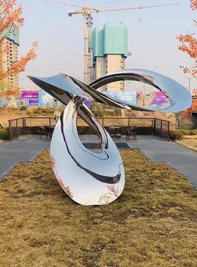 大型装置异形飘带雕塑户外抽象金属公园广场景区白钢艺术不锈钢