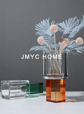 热销轻奢餐厅方形迷你花瓶摆件酒店卫生间床头柜简约摆放艺术品插