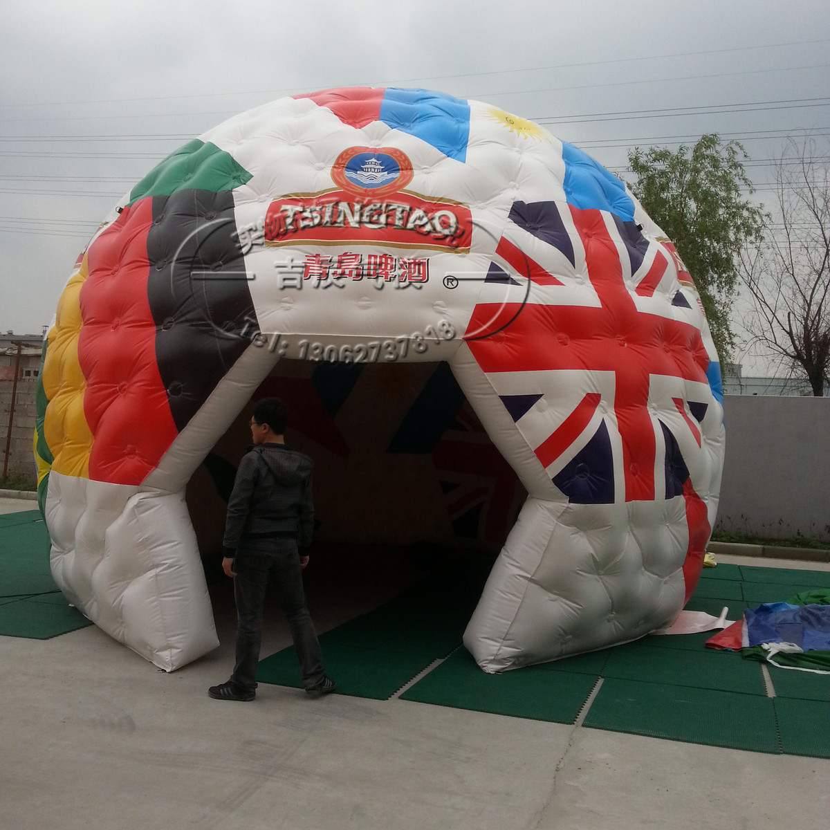 加厚加密充气大型足球室外场地帐篷卡通气模加工2米充气模型 - 图0