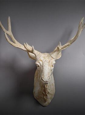 头欧式动物鹿头壁挂装饰客厅鹿头挂件摆件仿真创意鹿角墙壁饰品